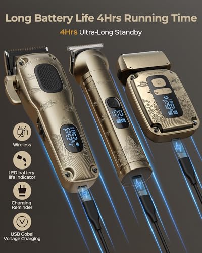 VGRPRO 3-in-1 Cordless Hair Clipper, Beard Trimmer & Foil Shaver Kit