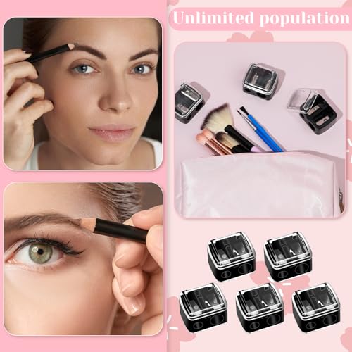 5-Pack Dual-Hole Cosmetic Pencil Sharpener for Eyeliner & Lip Pencils