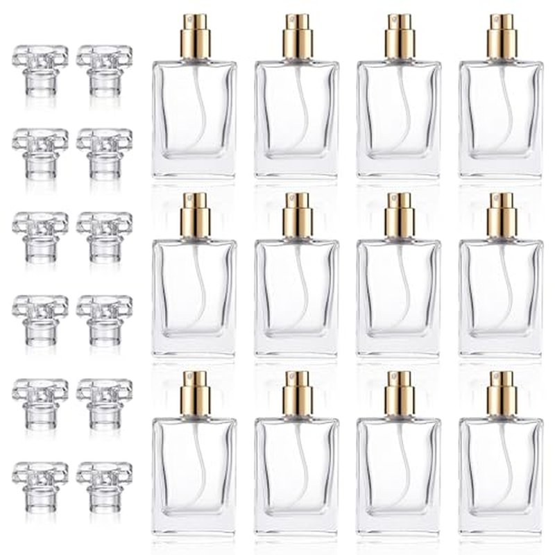 12 Pack 30ml Glass Perfume Bottles with Gold Atomizers