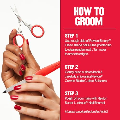 Revlon Emeryl Nail File Red/Silver Pack of 1 Nail Grooming Tool