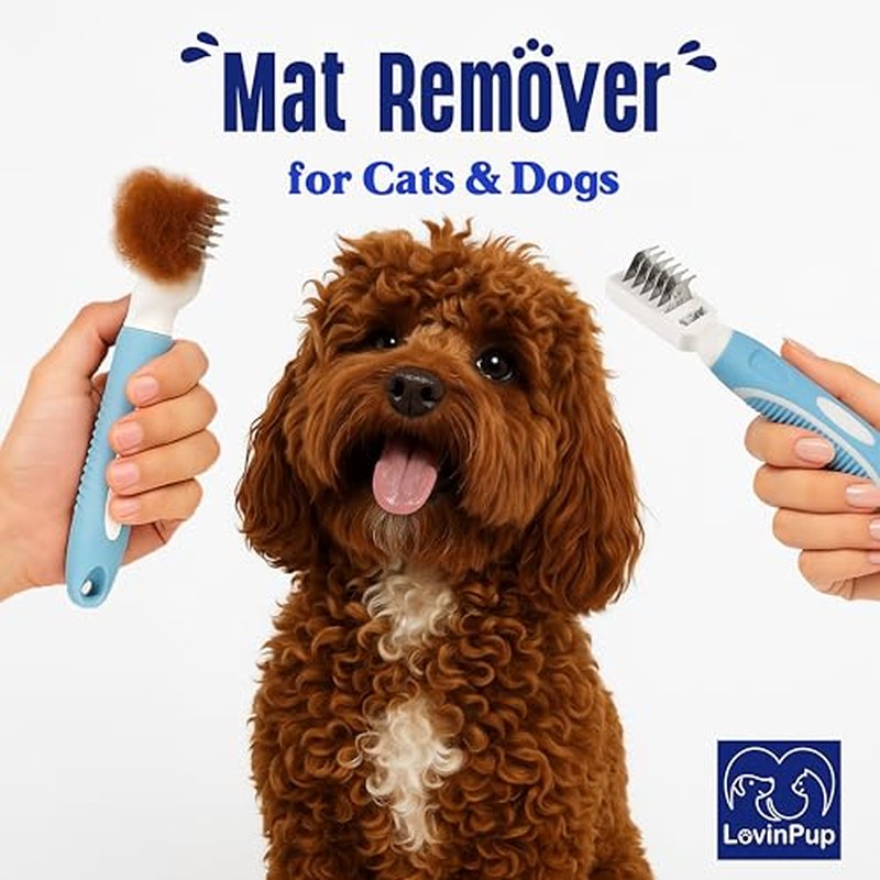 Professional Dematting Comb for Dogs & Cats - Stainless Steel Grooming Tool