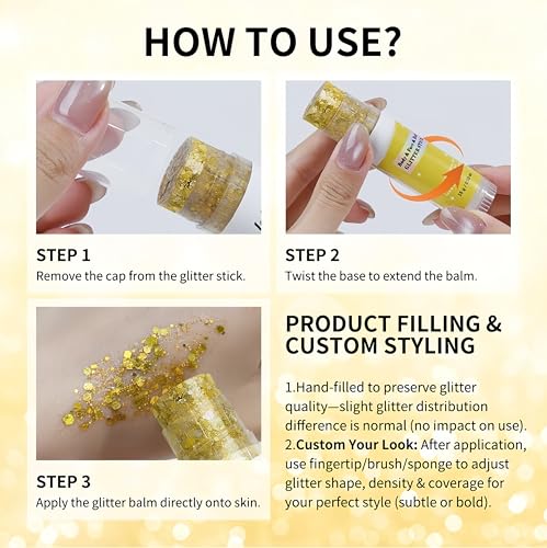 Body Glitter Stick - Waterproof Holographic Sequins for Rave & Festivals