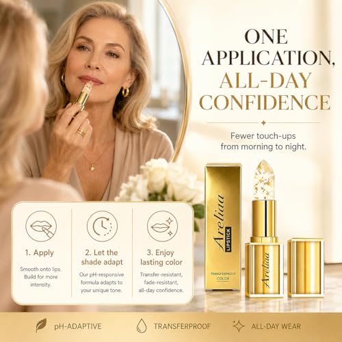 Areliaa Skin-Adaptive PH Lipstick for Older Women - Long Lasting Moisturizing Color