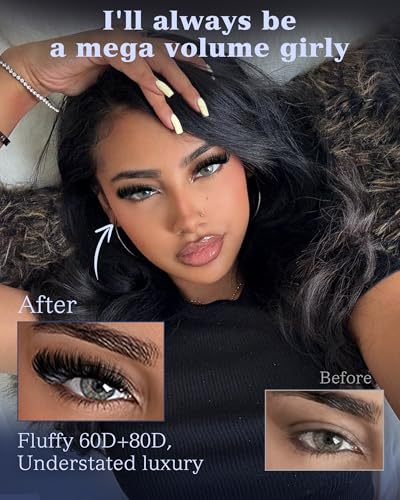 Fluff Lash Clusters 60D+80D Wispy Eyelash Extensions 10-18mm