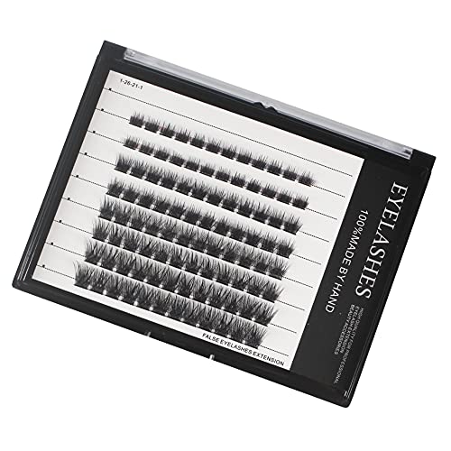 Bodermincer 96pcs Mixed Length Wide Cluster Cluster Eyelash Extensions 0.07mm Thickness Home Eyelash Extension Strip Eyelashes Individual Lashes Natural Style (8-10-12-14mm Mixed)