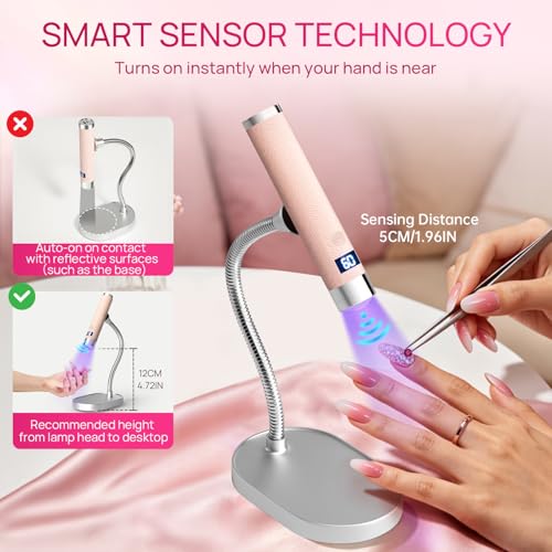 Krofaue UV Nail Lamp Handheld with Auto-Sensor & Magnetic Head