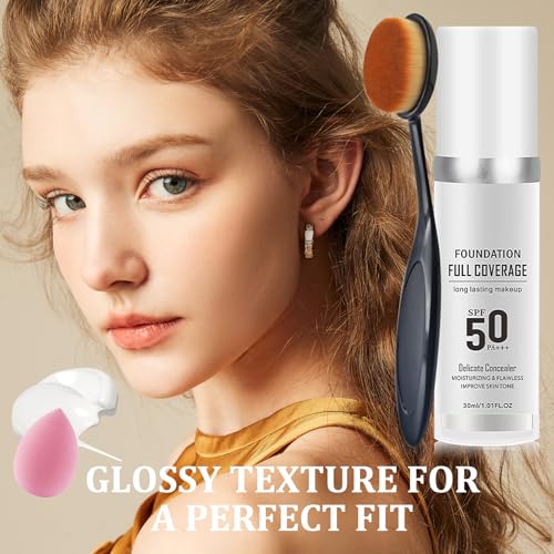 Color Changing Foundation Liquid Makeup Set with Brush & Sponge