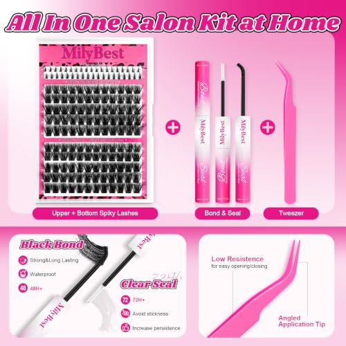 MilyBest Fable Lash Clusters Kit - Volume Eyelash Extensions 10-18mm