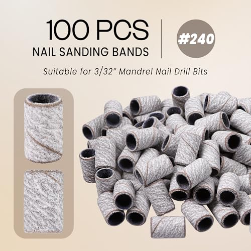 240 Grit Zebra Nail Sanding Bands – 100 Pack for Nail Drills