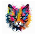 Six sheets Temporary Tattoos Cats Colorful Art Fake tattoos for Men and Women Neck Arm Chest
