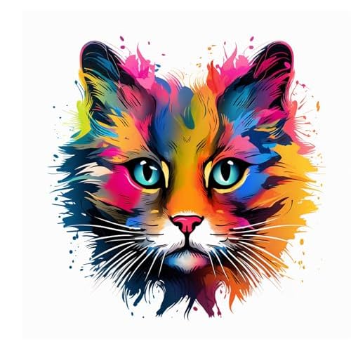 Six sheets Temporary Tattoos Cats Colorful Art Fake tattoos for Men and Women Neck Arm Chest
