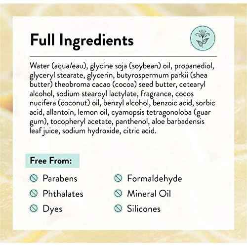 J.R. Watkins Daily Moisturizing Lotion ? Body Cream in Pump Dispenser ? Hydrating Skin Cream Made with Shea Butter, Cocoa Butter, Coconut Oil & Vitamin E, Lemon Cream, 18 fl oz