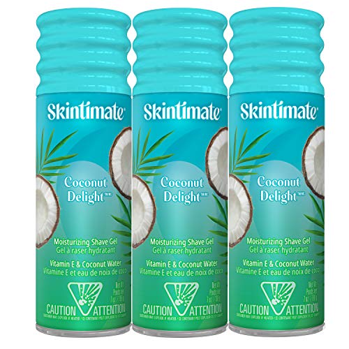 Skintimate Coconut Delight Moisturizing Shave Gel for Women 7 Ounce Pack of 3 & Skintimate Skin Therapy Moisturizing Shave Gel for Women Dry Skin 7 Ounce Pack of 3