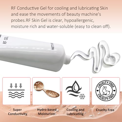 RF Conductive Gel for Microcurrent Facial Device, Hydrating Cream for Radio Frequency Skin Tightening Machines, Paraben-free Skin Cooling Gel for IPL Hair Removals