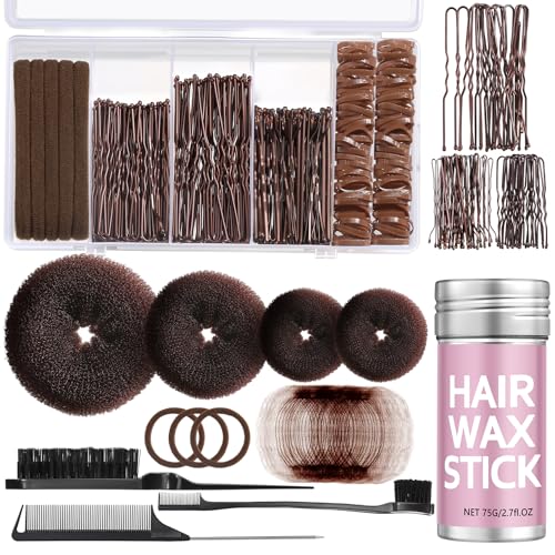 Bun Maker Kit with Donut Shapers, Pins & Hair Nets