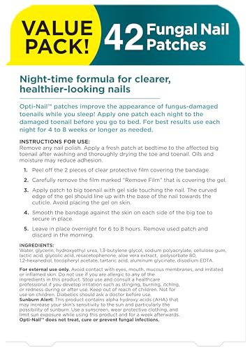 Opti-Nail Fungal Nail Renewal Patches - Overnight Treatment (42 Count)