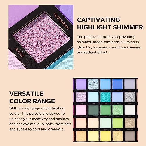 45-Color Eyeshadow Palette - Matte, Shimmer & Glitter
