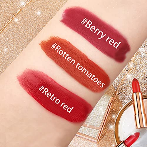 Matte Lipstick Set 3pc with Chain Bag - Long Lasting Velvet