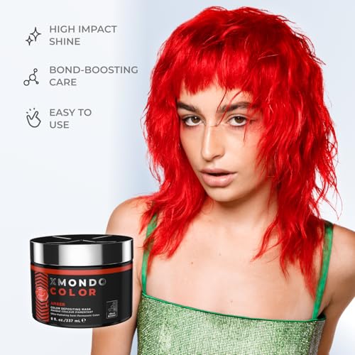 XMONDO Amber Depositing Hair Mask - Vibrant Orange-Red Color, 8 Fl Oz