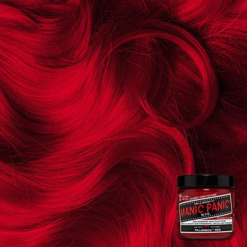 MANIC PANIC Classic Pillarbox Red Semi Permanent Hair Color - True Red Hair Dye for Women & Men That Lasts 4-6 Weeks - Vegan, Ammonia & Cruelty-Free - Create & Mix Custom Shades (4oz / 2pk)