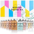 BB Facial Glow Starter Kit Hydration Serum Foundation Skincare Mix 0.27oz Hydration Ampoule and Essence Foundation 12 Vials Glow Pigment Skincare Kit (Multicolor)