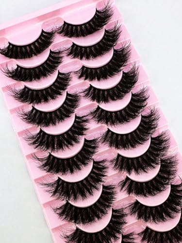 Faux Mink False Lashes 10 Pairs - Nude/Cat Eye/3D Styles