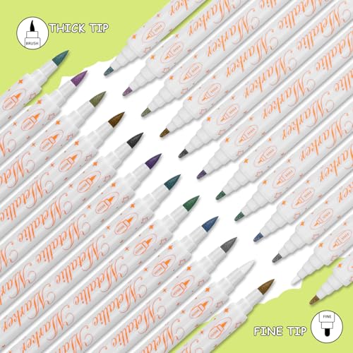 JimKing 12-Color Temporary Tattoo Markers with 6 Stencils