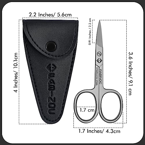 FABINOC 3.5" Curved Precision Nail Scissors - Stainless Steel Grooming Tool