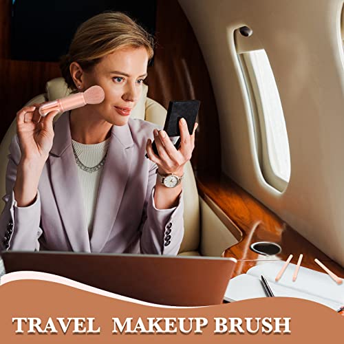 3 Sets Travel Makeup Brush Set 4 in 1 Portable Travel Lip Retractable Eyeshadow Professional Foundation Blending Brush Gifts for Women Facial Cosmetics Makeup Set