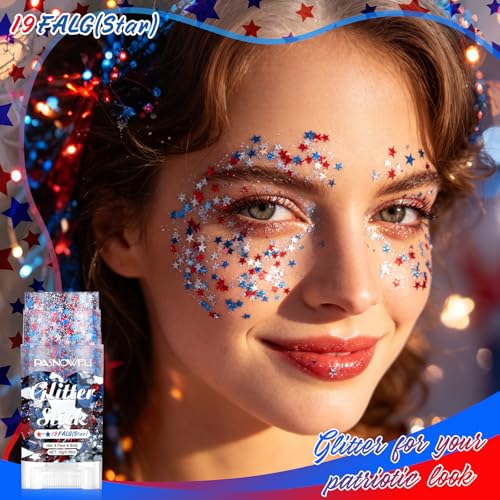 Patriotic Body Glitter Stick - Waterproof 4th of July Makeup