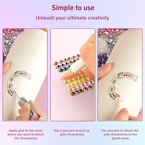 40 Colors Rhinestones Bedazzling Kit with Glue, Tweezers & Organizer