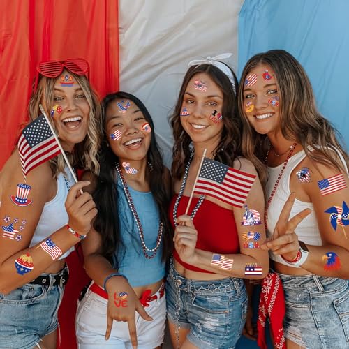 180Pcs Patriotic Temporary Tattoos - 4th of July Party Favors