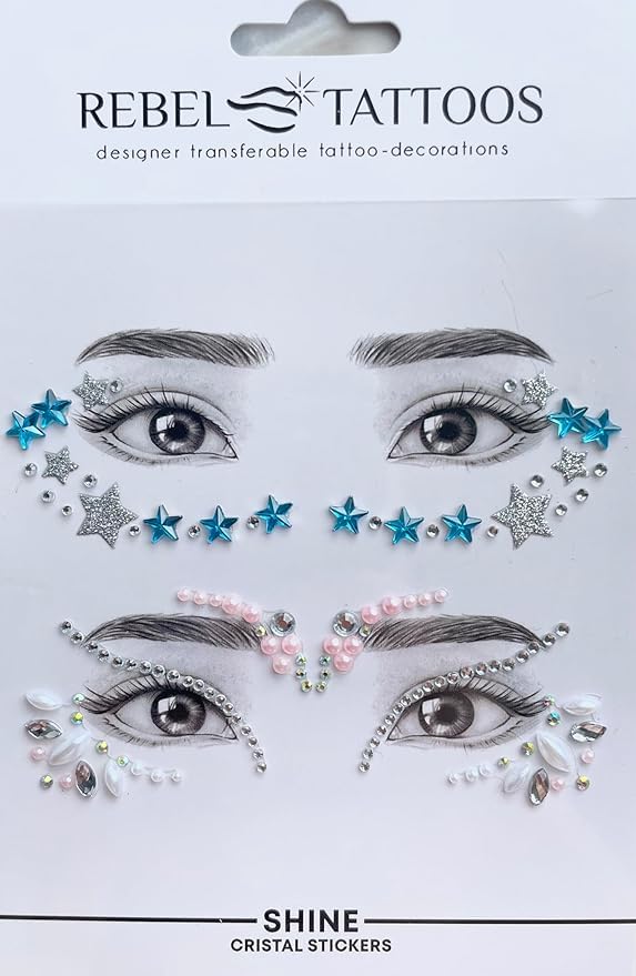 Self-Adhesive Face Gems and Eye Jewels for Rave Party Makeup