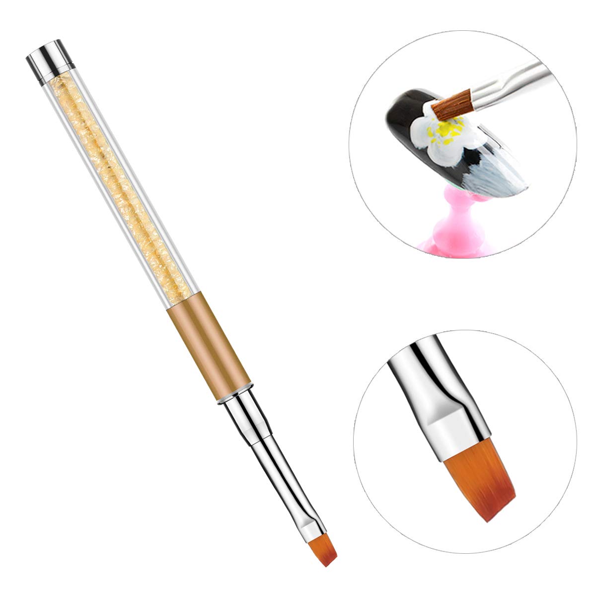 10 Pieces Acrylic Nail Brush Set Silicone Nail Tools Nail Foil Tool Sculpture Pen Dual Tipped Carving Pen