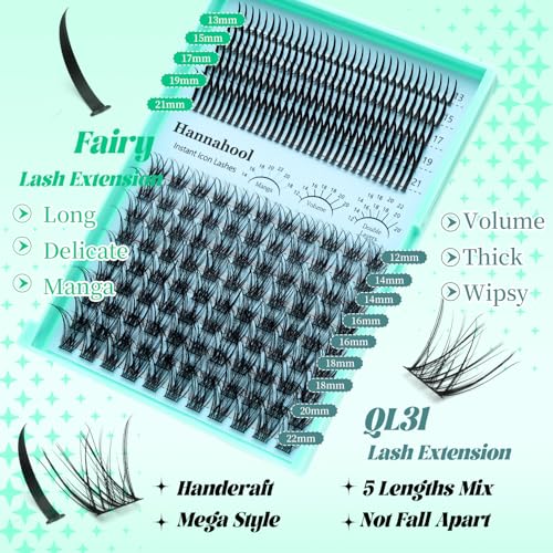 DIY Cluster Lashes 12-22mm Wide Stem D Curl Volume Extensions
