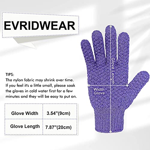 Evridwear Exfoliating Dual Texture Bath Gloves for Shower, Spa, Massage and Body Scrubs, Dead Skin Cell Remover, with Hanging Loop Heavy(5 Pairs Gift Set for Men and Women )