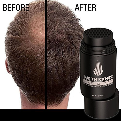 Hair Fibers For Thinning Hair For Women and Men. Hair Building Fibers. Unscented Plant Based Hair Loss Concealing Fillers for Instant Thickening of Balding, Receding Hair Spots, Scalp - Dark Brown