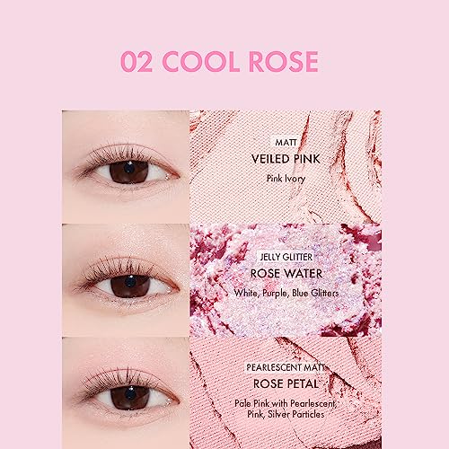 Amuse SEOUL Eye Color Palette 02 COOL ROSE | rose tones | Soft shading, makeup variety of textures, sensuous, vibrant layering, cruelty-free, eco-friendly, vegan, korean