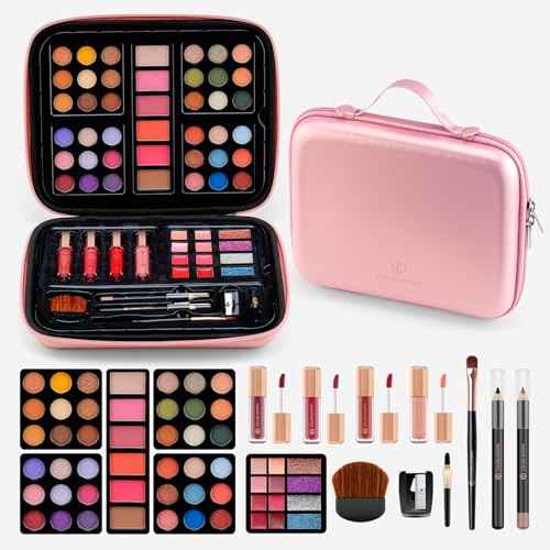 Color Nymph Makeup for Teens with Reusable Pink Handbag, All In One Girls Makeup Sets Makeup Kits for Girls Women with Eyeshadow Blushes Bronzer Highlighter Lipgloss