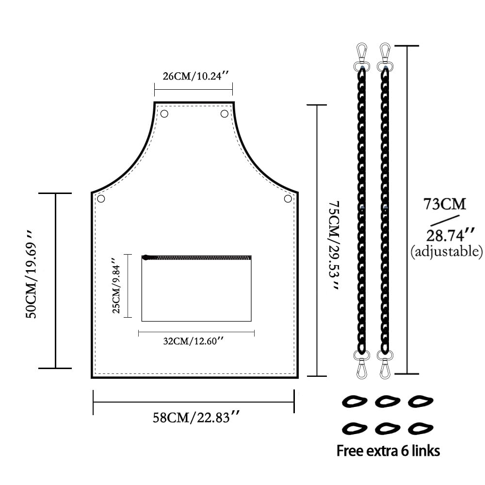 MIKI WELL Hair Stylist Apron for Women - Waterproof Barber Nail Tech Apron Hairdresser Hairstylist Salon Clear Aprons with Large Pocket, Black (22.83”W 29.5”L)