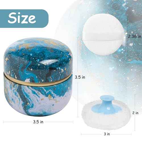 Powder Puff and Powder Container for Body Dusting Powder Case with Puff for Baby and Women,Loose Powder Containers with Puff for Travel (Vast universe1.0)