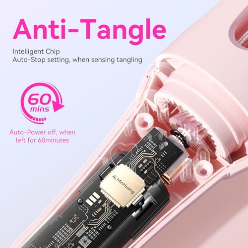 Auto Curling Iron 1.25" Rotating Ceramic Wand Pink