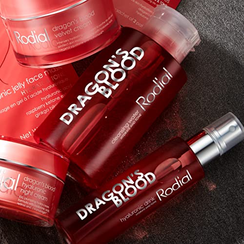 Rodial Dragon¡¯s Blood Micellar Cleansing Water, Ultra-Hydrating No-Rinse Cleanser for Face & Eyes, with Hyaluronic Acid, Niacinamide & Rose Water, 3.38 fl oz