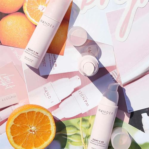 Wander Beauty Sight C-er Vitamin C Concentrate - 20% Vitamin C Cream to Plump, Brighten, & Hydrate Face - Brightening Moisturizer with Vitamin E, Kakadu Plum, Niacinamide, & Hyaluronic Acid - 1.01 oz