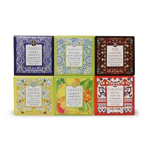 Greenwich Bay Trading Company Spring Garden Bloom Flower Shea Butter Soap Gift Set ? Floral Shea Butter Soap Set of Six ? Luxurious, Moisturizing, and Perfect for Gifting, 1.9oz (Destination)