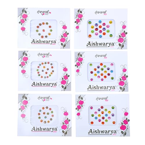Crystal Bindi Pack of 6 - Self-Adhesive Rhinestone Forehead Stickers