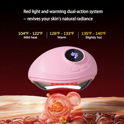 SHMHE Professional Red Light Gua Sha Massager for Face & Neck Skin Firming