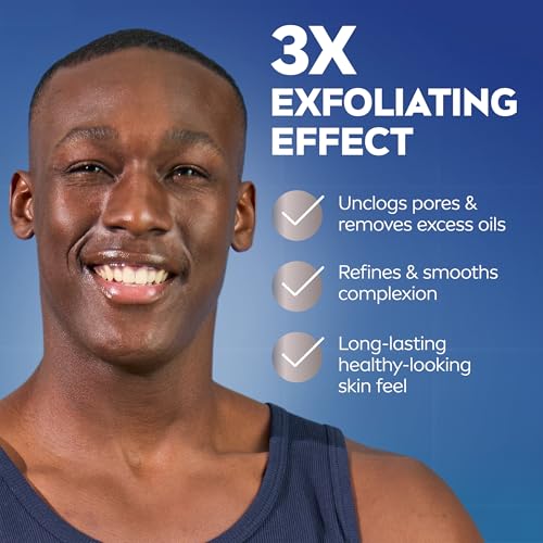 NIVEA MEN Deep Clean Face Wash & Scrub, 3-Pack Charcoal