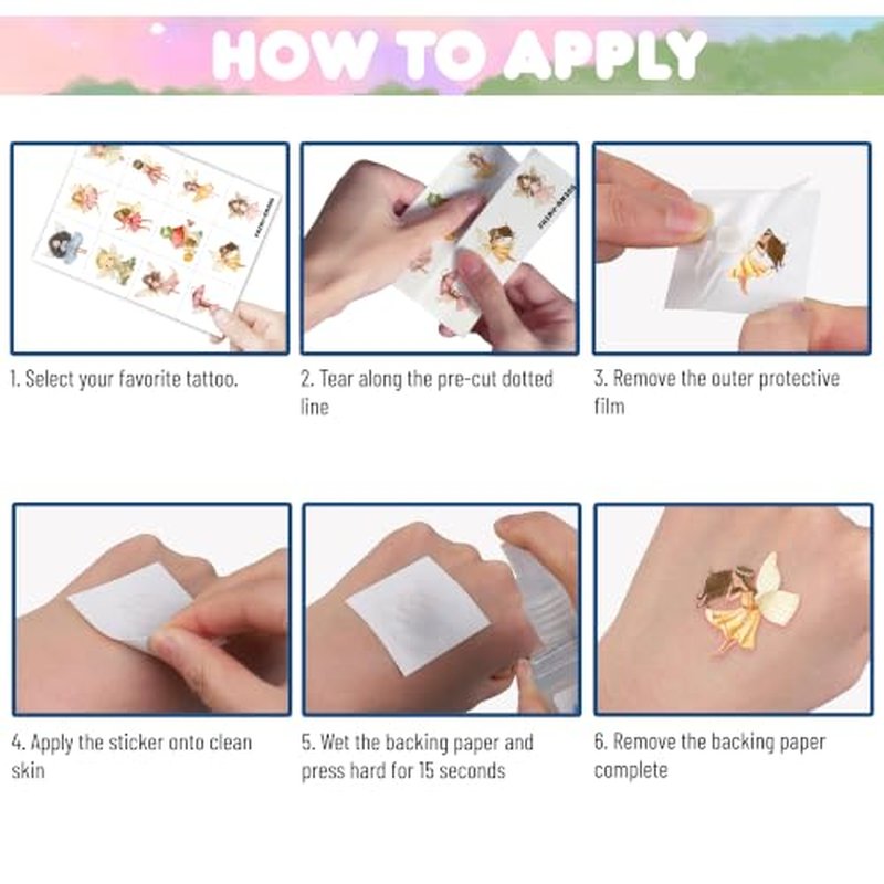 60 PCS Fairy Temporary Tattoos - Woodland Theme Birthday Favors