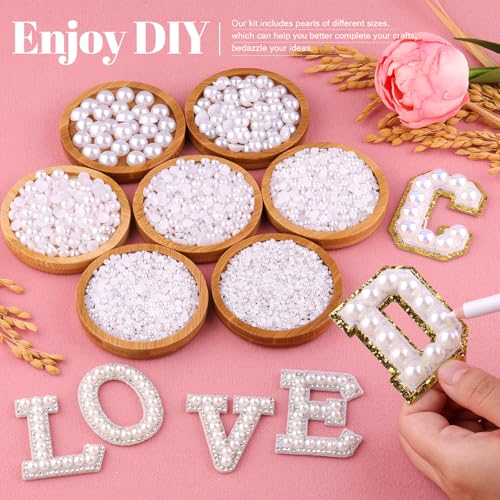 White Flatback Pearls Bedazzling Kit (2-10mm) with B7000 Glue & Tools